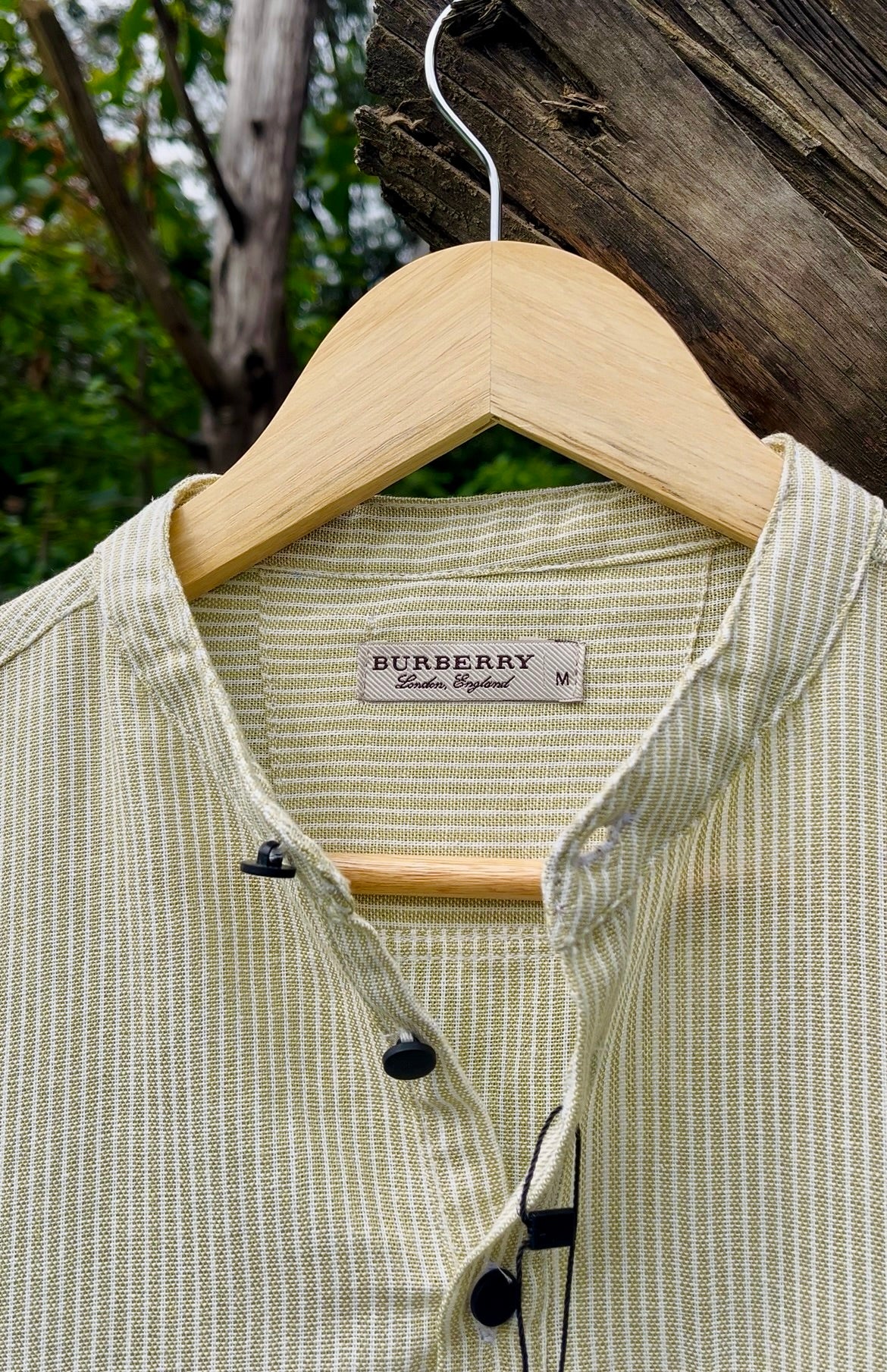 Uni Liur Sage Green Stripe Henley Katua
