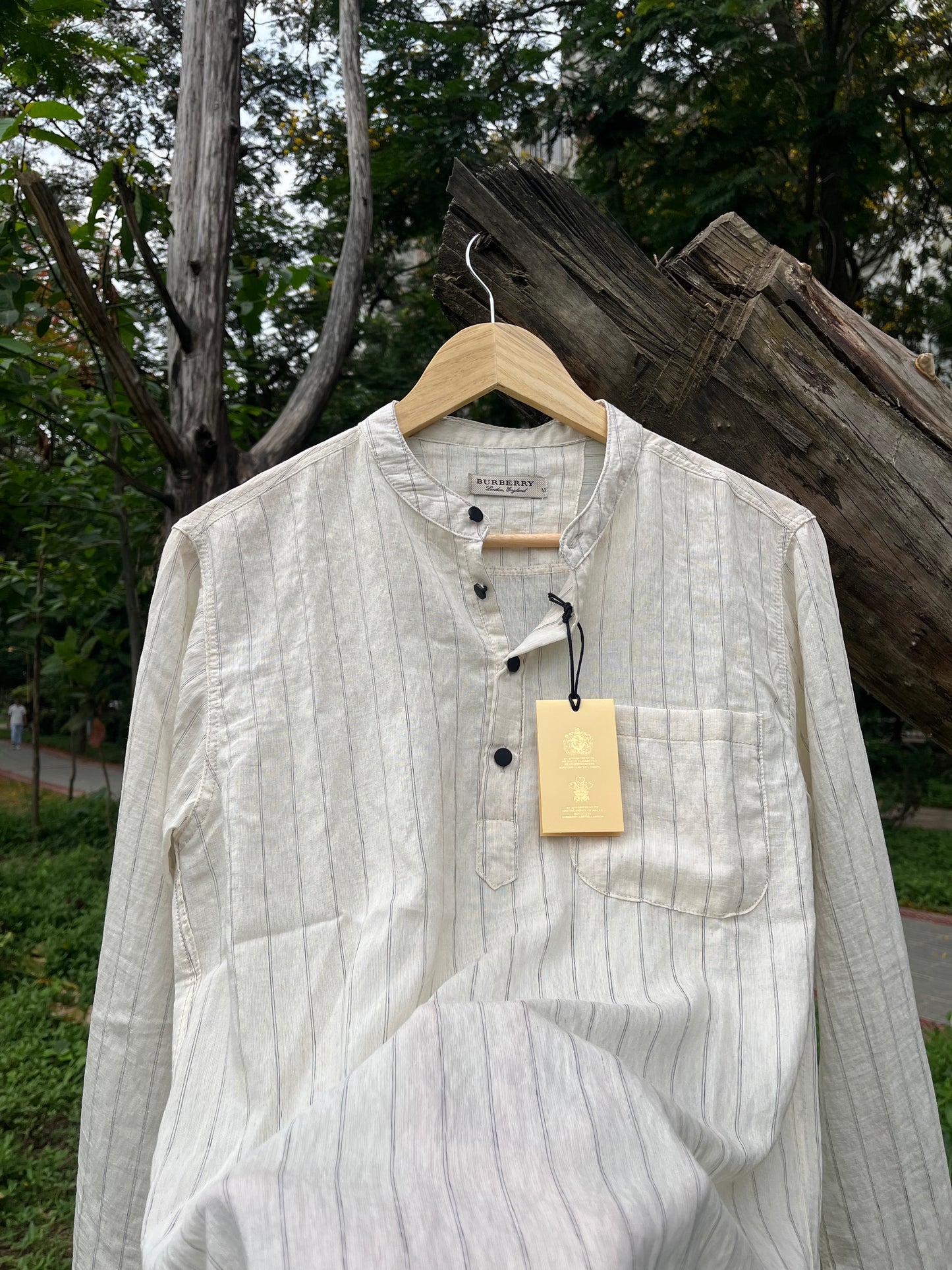 Uni Liur Ash Grey Stripe Henley Katua