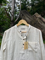 Uni Liur Ash Grey Stripe Henley Katua