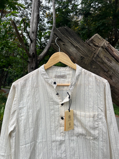 Uni Liur Ash Grey Stripe Henley Katua