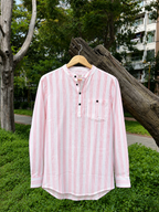Uni Liur Dusty Rose Stripe Henley Katua