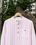 Uni Liur Dusty Rose Stripe Henley Katua