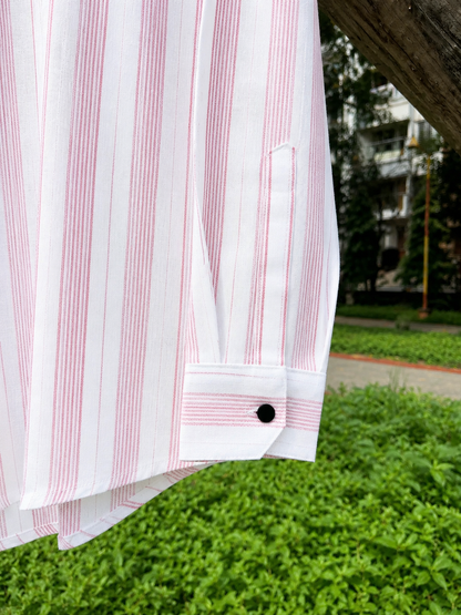 Uni Liur Dusty Rose Stripe Henley Katua