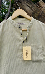 Uni Liur Sage Green Stripe Henley Katua