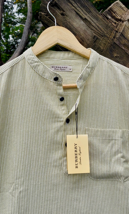 Uni Liur Sage Green Stripe Henley Katua