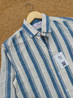 Uni Liur Classic Sandy Shore Stripe Button Down Shirt