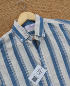 Uni Liur Classic Sandy Shore Stripe Button Down Shirt