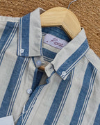 Uni Liur Classic Sandy Shore Stripe Button Down Shirt