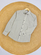 Uni Liur Classic Ivory Mist Stripe Button Down Shirt