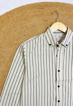 Uni Liur Classic Ivory Mist Stripe Button Down Shirt