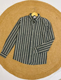 Uni Liur Charcoal & Cream Stripe Button Down Shirt